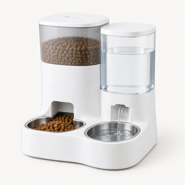Sanorea 2-in-1 Automatic Pet Feeder & Water Dispenser for Cats & Small Dogs